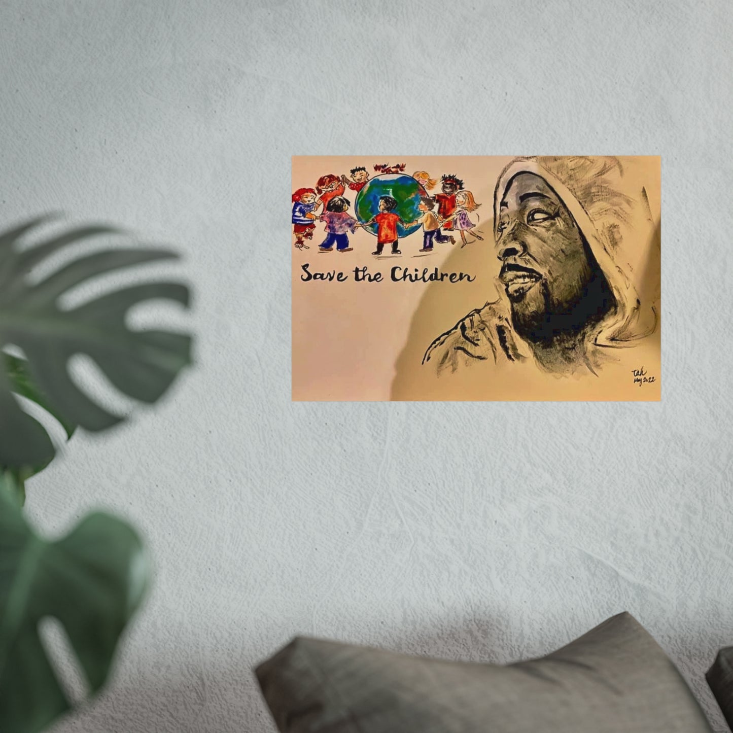 Art Poster - Save the Children Fine Art Print for Hopeful Future