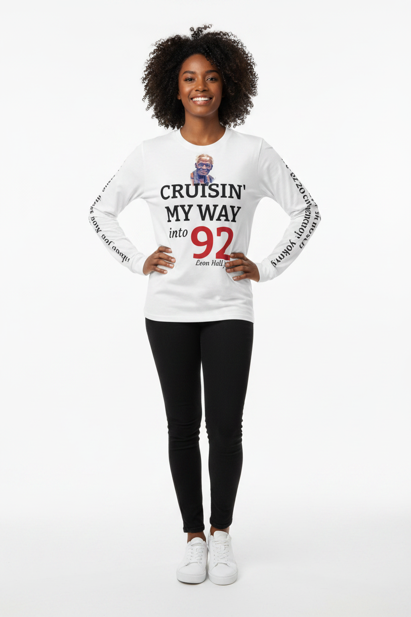 'Straight Outta 1934' Birthday Tribute - Cruisin' My Way into 92 Long Sleeve Shirt