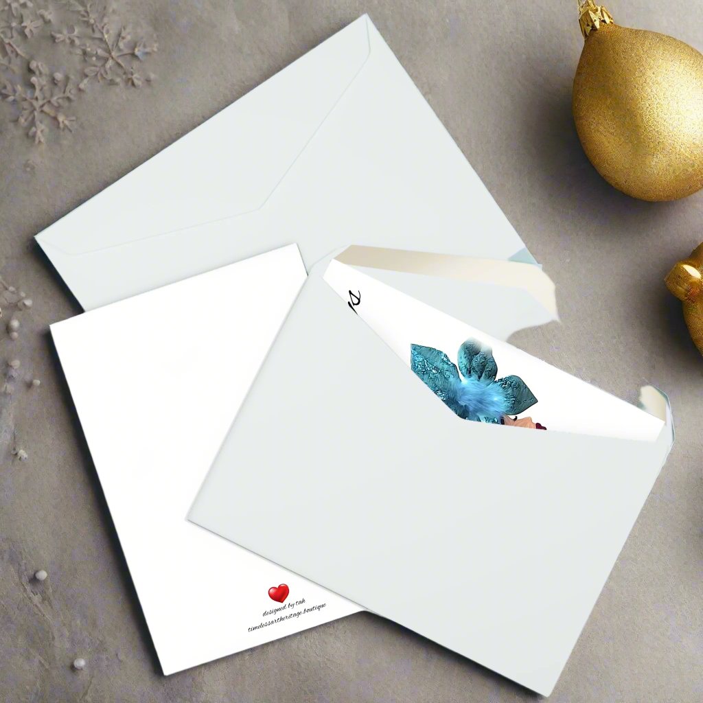 Lady Kringle's Holidays Greeting Cards - 5 Pack of Elegant Holiday Cards