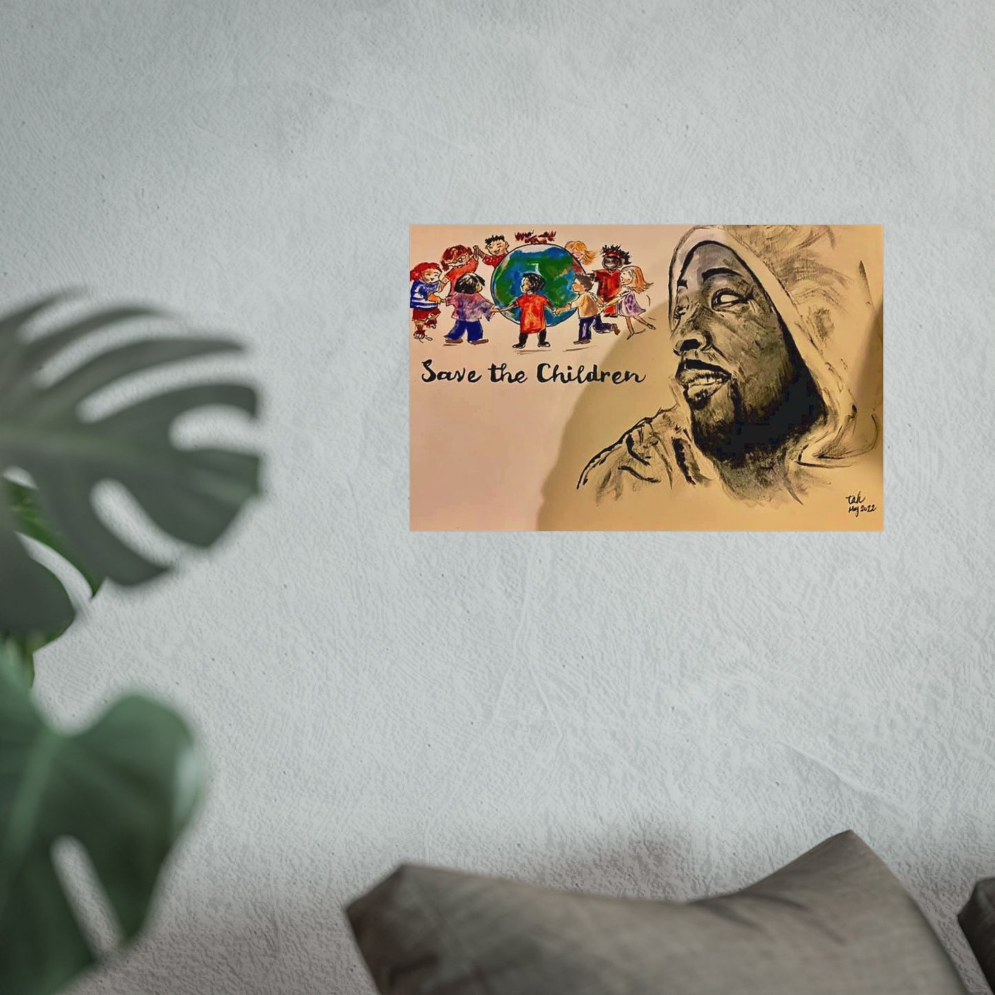 Art Poster - Save the Children Fine Art Print for Hopeful Future