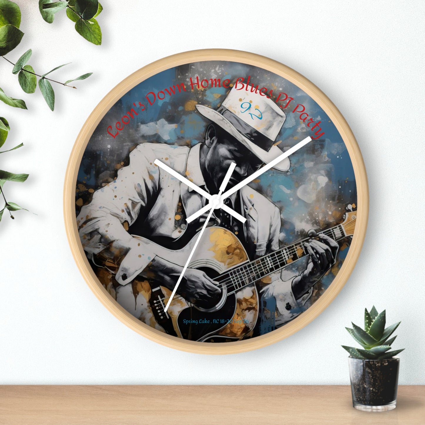 Leon's Down Home Blues Wall Clock — Vintage Musician Art Clock