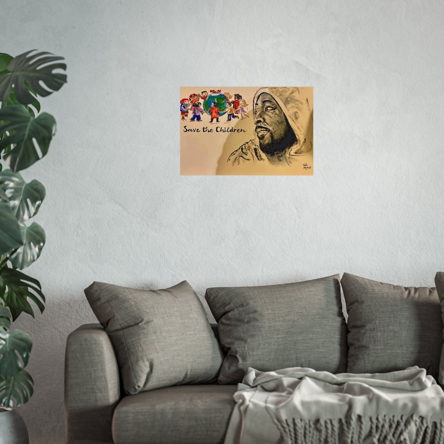 Art Poster - Save the Children Fine Art Print for Hopeful Future