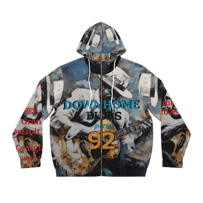 Leon Hall's 92nd Blues Party Full-Zip Hoodie — "Down Home Blues" Vintage 1934 Design