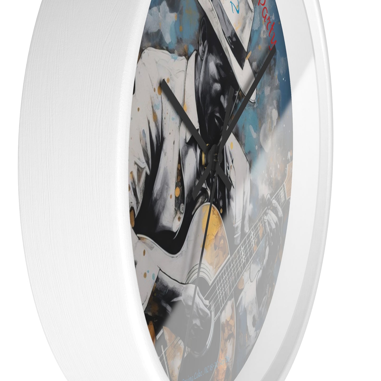 Leon's Down Home Blues  Wall Clock — Vintage Musician Art Clock