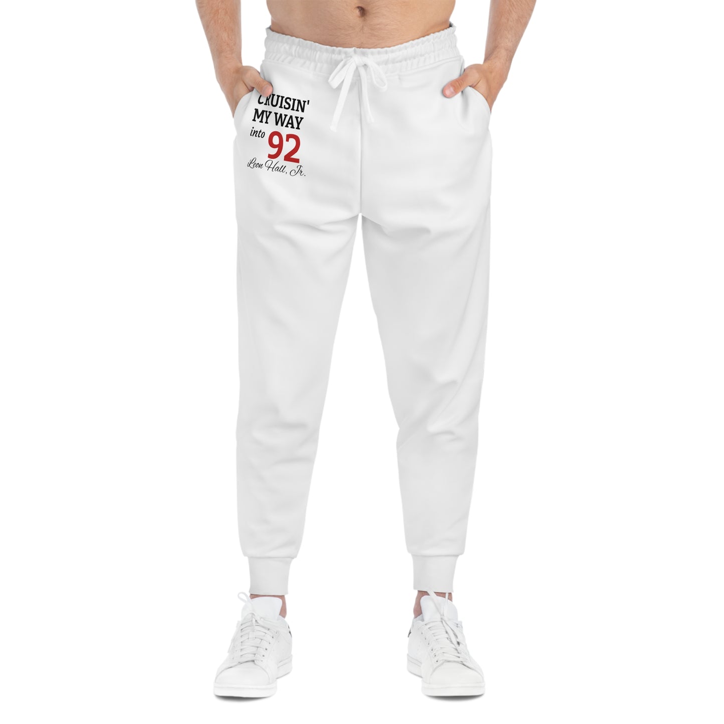 LeonJr. Cruisin' My Way '92 Athletic Joggers — Retro Racing Graphic Sweatpants