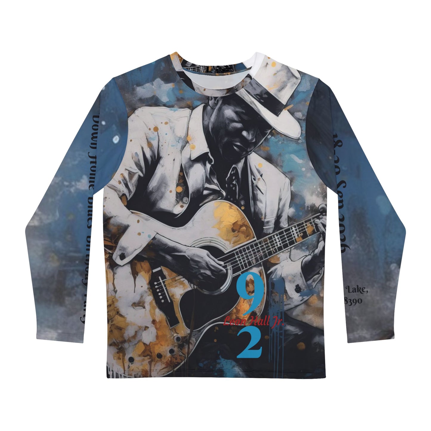 Junior's 92nd Down Home Blues Long Sleeve Shirt — Vintage Acoustic Music Art AOP