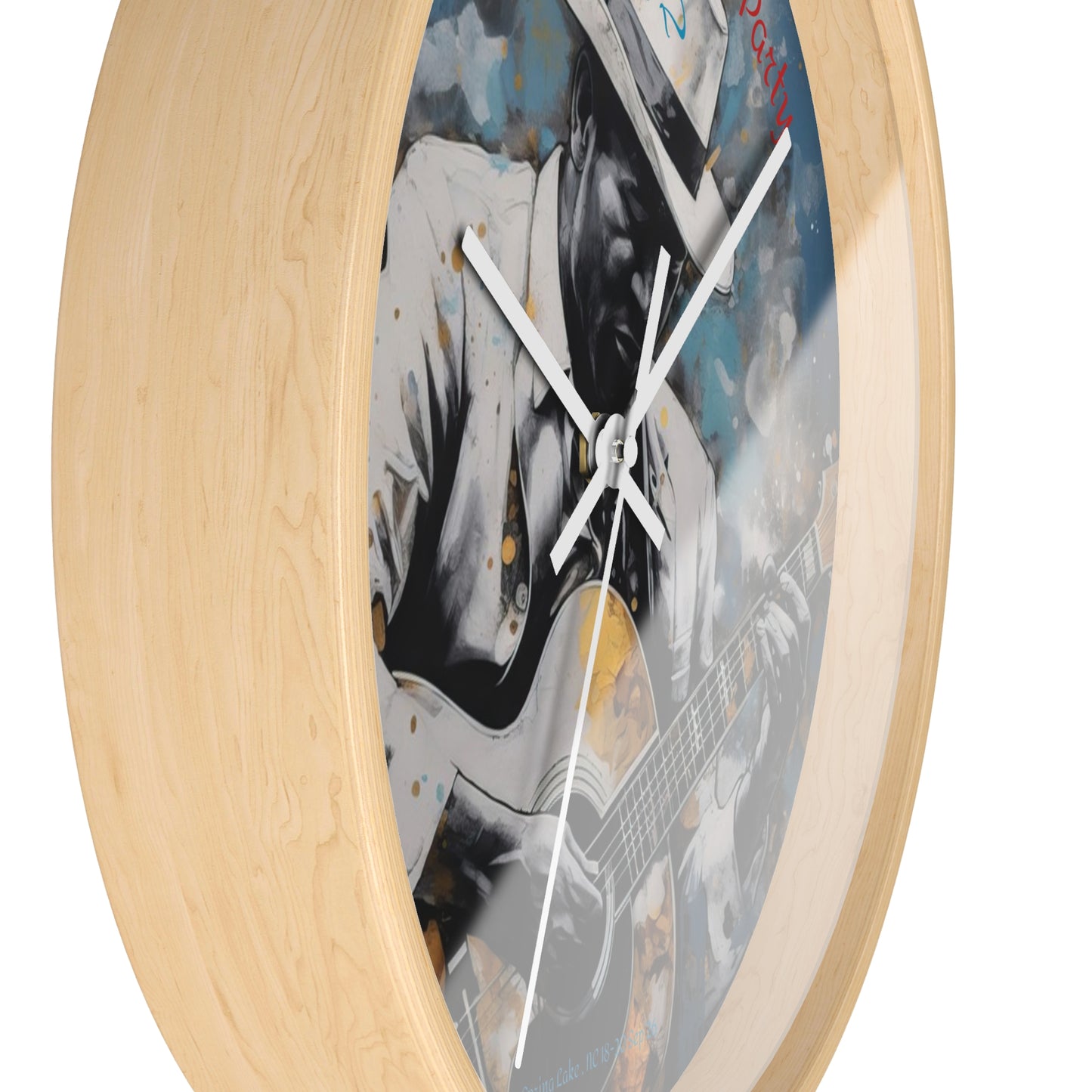 Leon's Down Home Blues  Wall Clock — Vintage Musician Art Clock