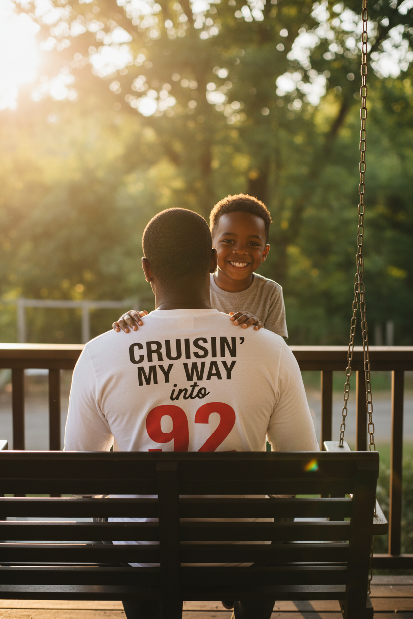 Leon Hall, Jr's 92nd Birthday Tribute Long Sleeve Shirt — “Cruisin’ My Way into 92”