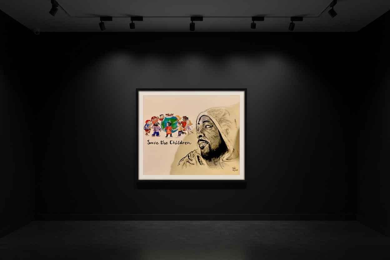 Art Poster - Save the Children Fine Art Print for Hopeful Future