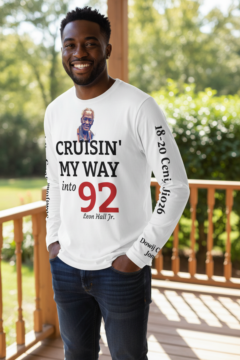 'Straight Outta 1934' Birthday Tribute - Cruisin' My Way into 92 Long Sleeve Shirt