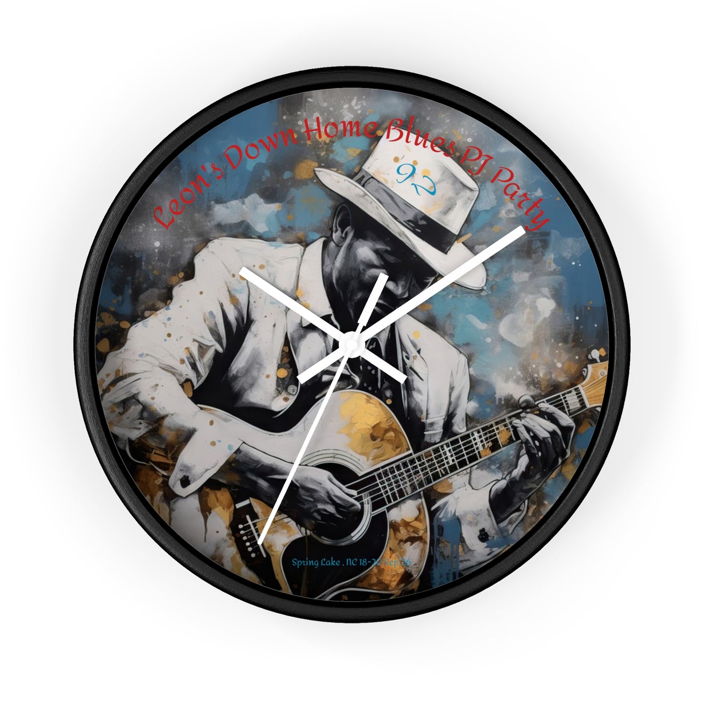 Leon's Down Home Blues  Wall Clock — Vintage Musician Art Clock