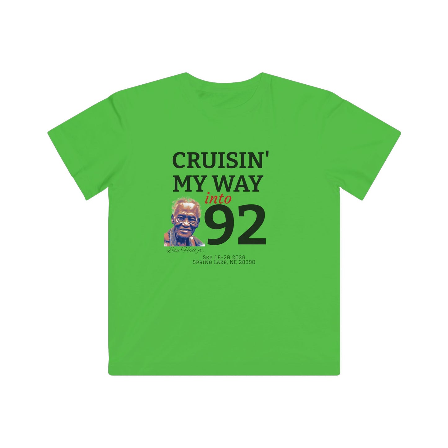 Youth T‑Shirt — "Cruisin' My Way into 92" Birthday Tee (Funny Senior Birthday Design)