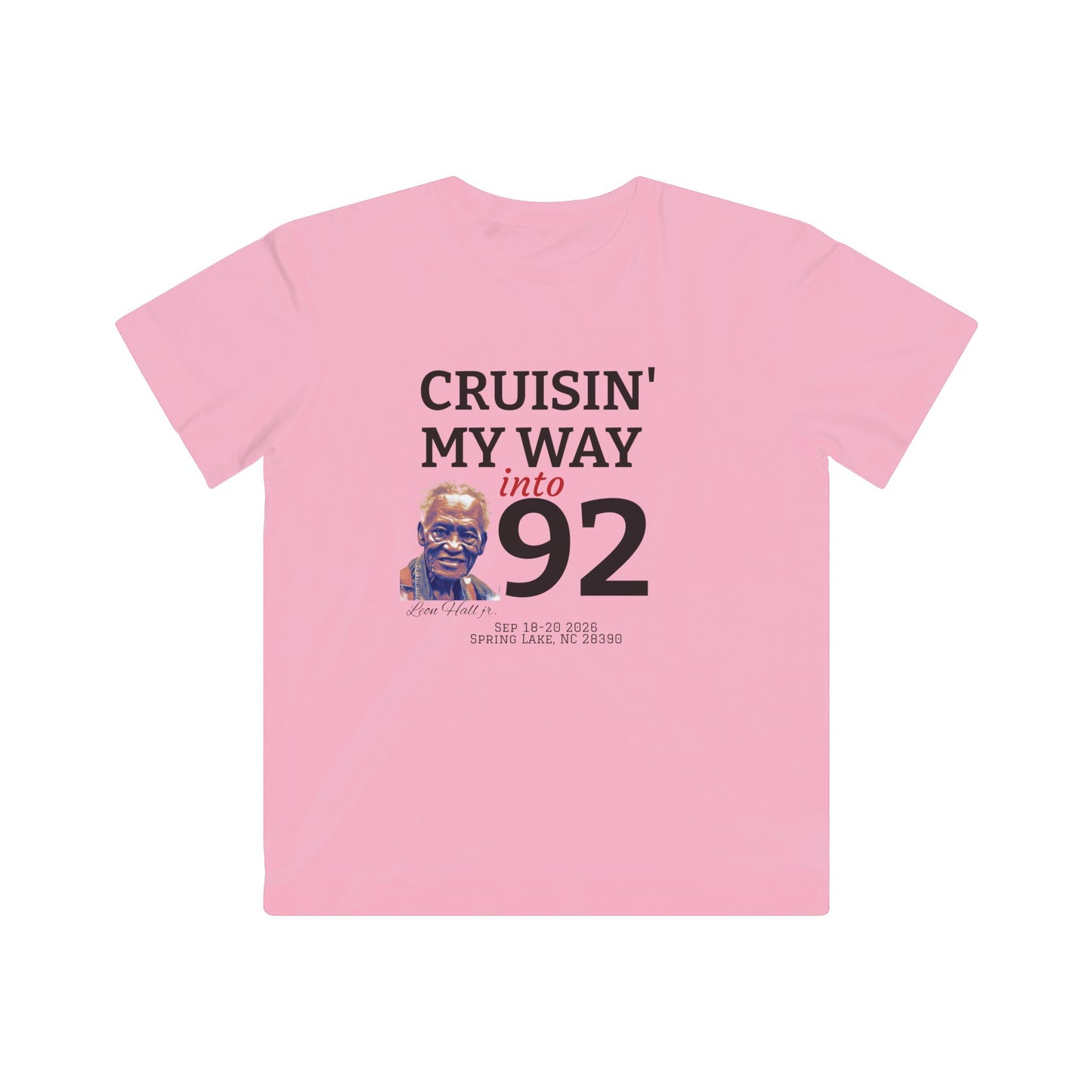 Youth T‑Shirt — "Cruisin' My Way into 92" Birthday Tee (Funny Senior Birthday Design)