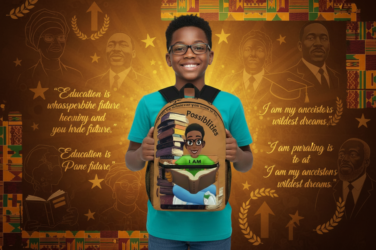 Inspirational Student Backpack - "Do You Know Your History?" Design for Book Lovers