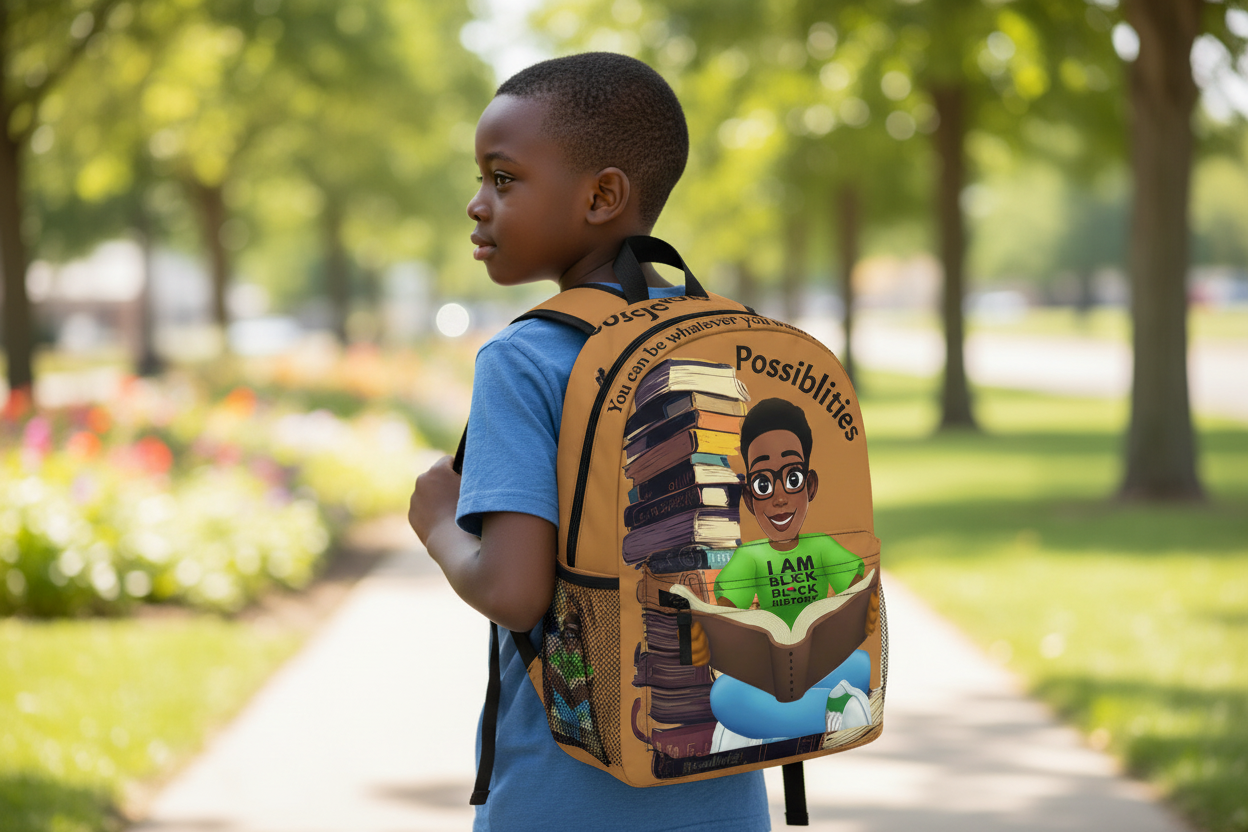 Inspirational Student Backpack - "Do You Know Your History?" Design for Book Lovers