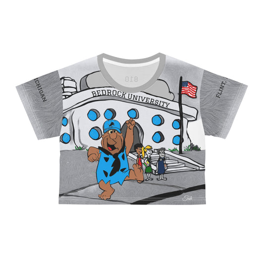 Flint Michigan Bedrock Heartbeat Women's Crop Tee