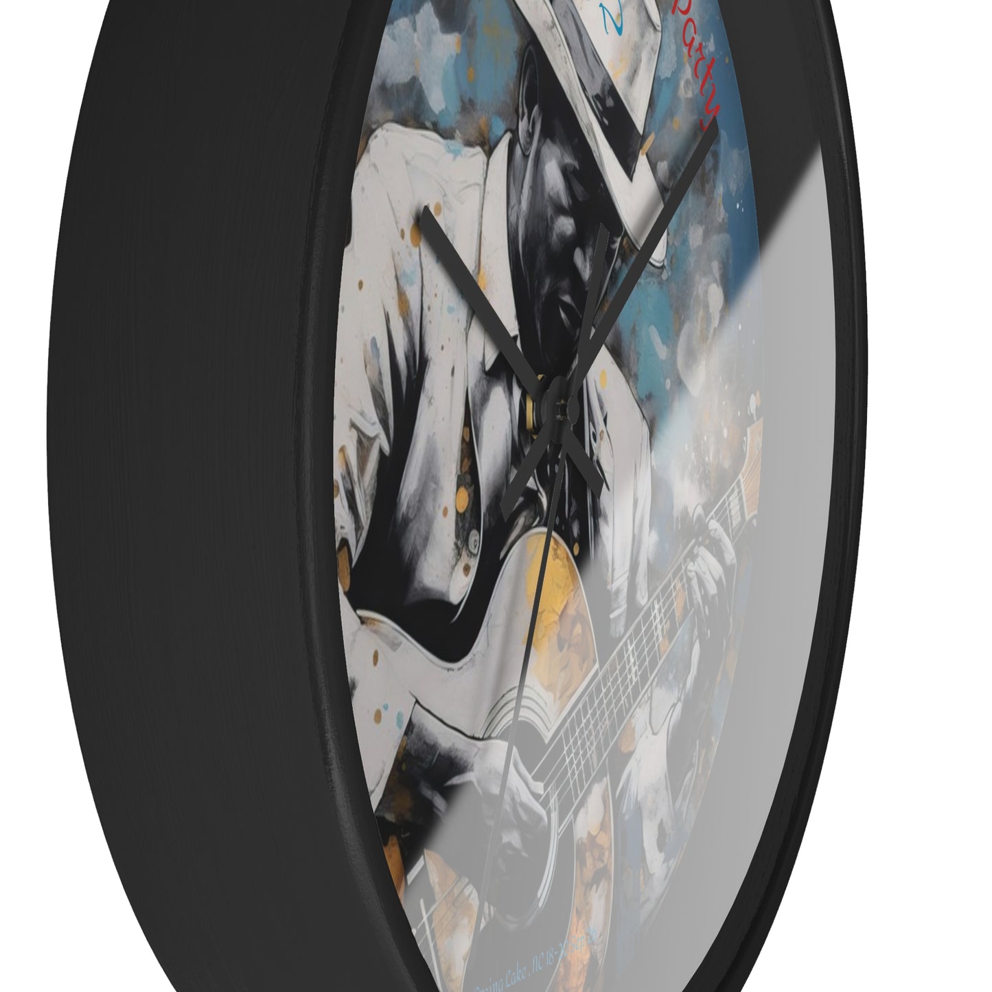 Leon's Down Home Blues  Wall Clock — Vintage Musician Art Clock