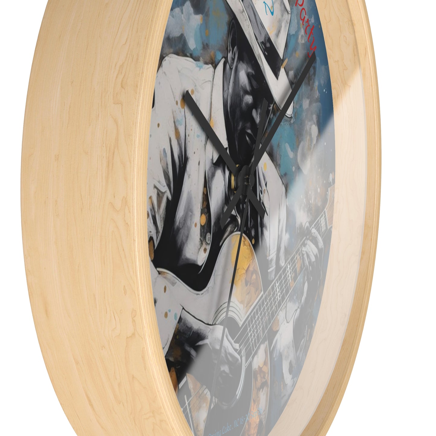 Leon's Down Home Blues  Wall Clock — Vintage Musician Art Clock