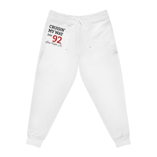 LeonJr. Cruisin' My Way '92 Athletic Joggers — Retro Racing Graphic Sweatpants