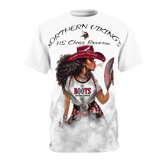 White Tee Shirt white: Flint, Michigan Northern High Class Reunion and Tailgate Vibes by Viking Tah