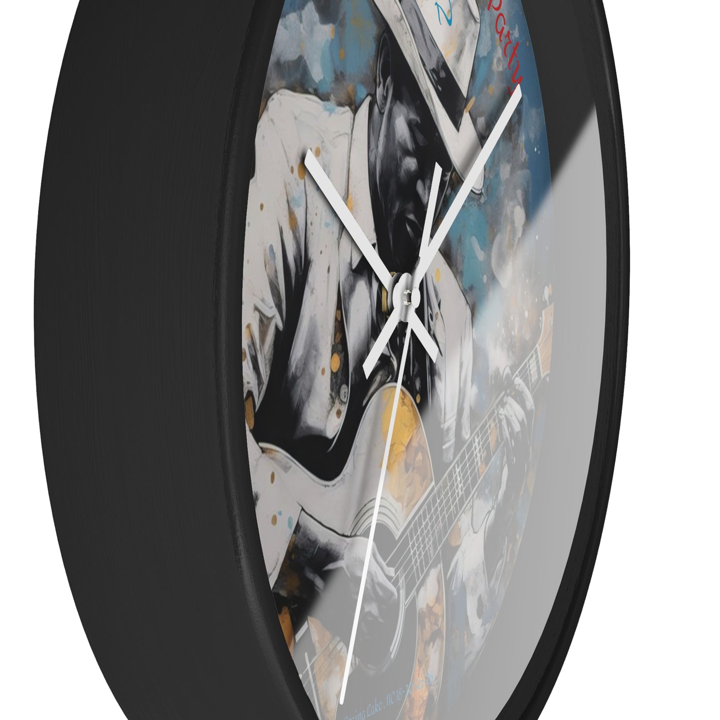 Leon's Down Home Blues  Wall Clock — Vintage Musician Art Clock