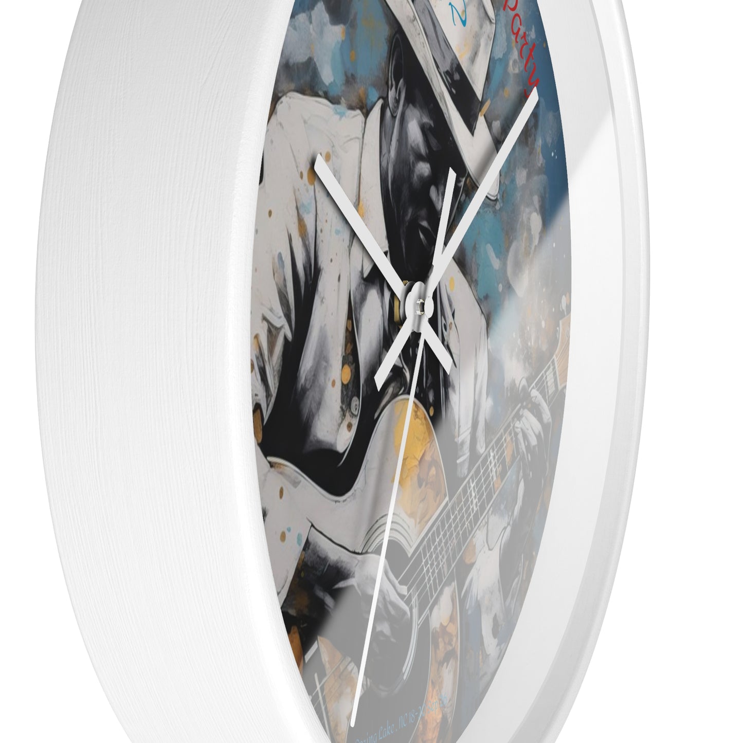 Leon's Down Home Blues  Wall Clock — Vintage Musician Art Clock