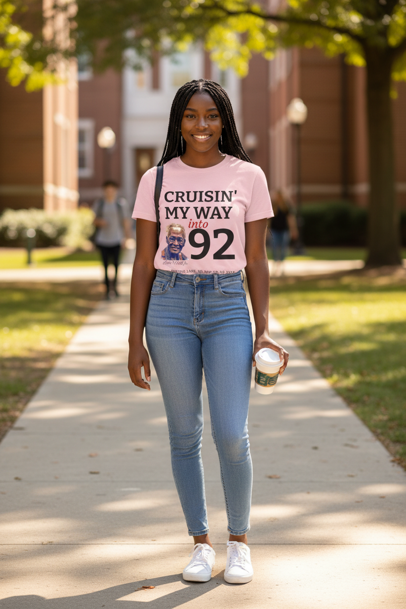 Cruisin' My Way Into 92 T-Shirt — 92nd Birthday Celebration for Leon Hall Jr.