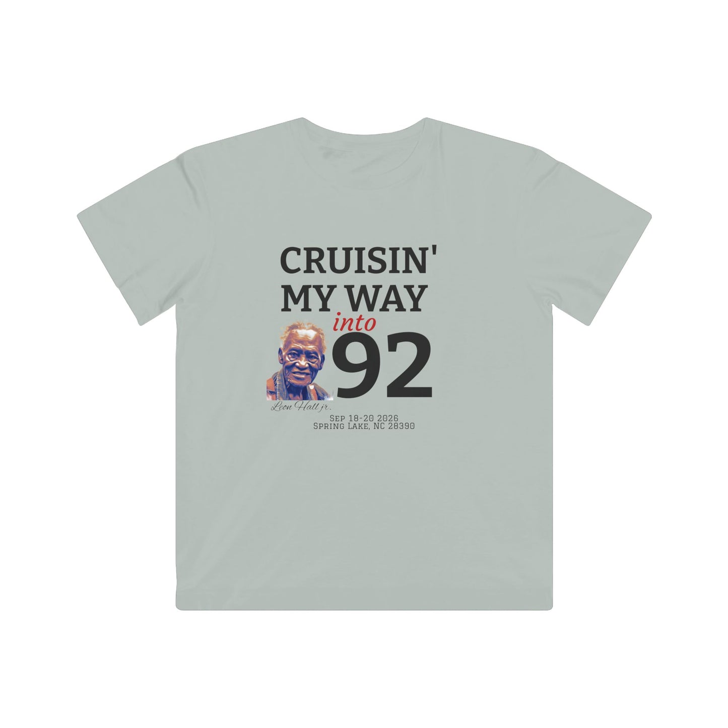 Youth T‑Shirt — "Cruisin' My Way into 92" Birthday Tee (Funny Senior Birthday Design)