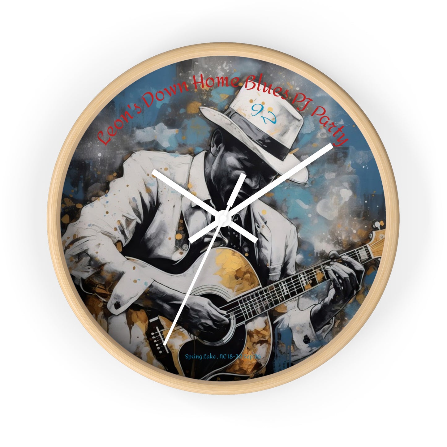 Leon's Down Home Blues  Wall Clock — Vintage Musician Art Clock