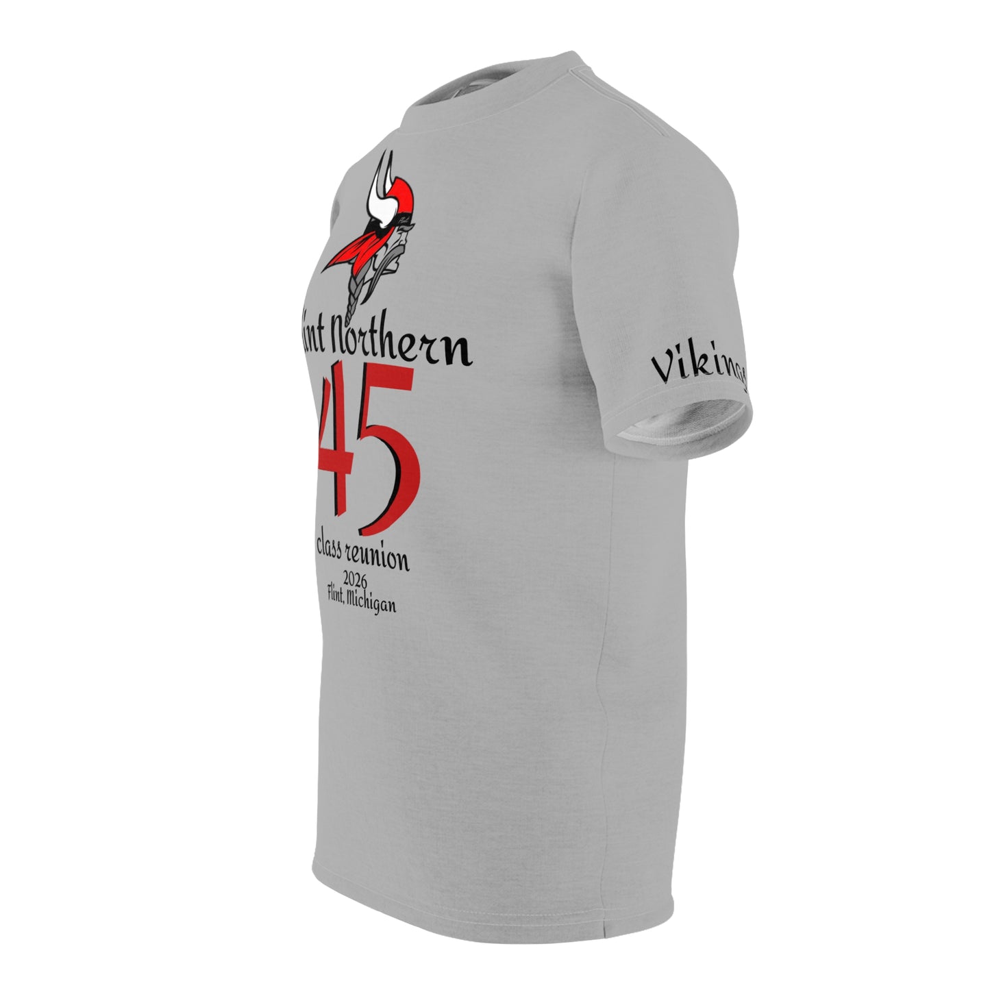 Northern Vikings Class 1981 Unisex Cut & Sew Tee Color Gray Nothing on the back. Designed by tah Straight Outta Flint Northern.