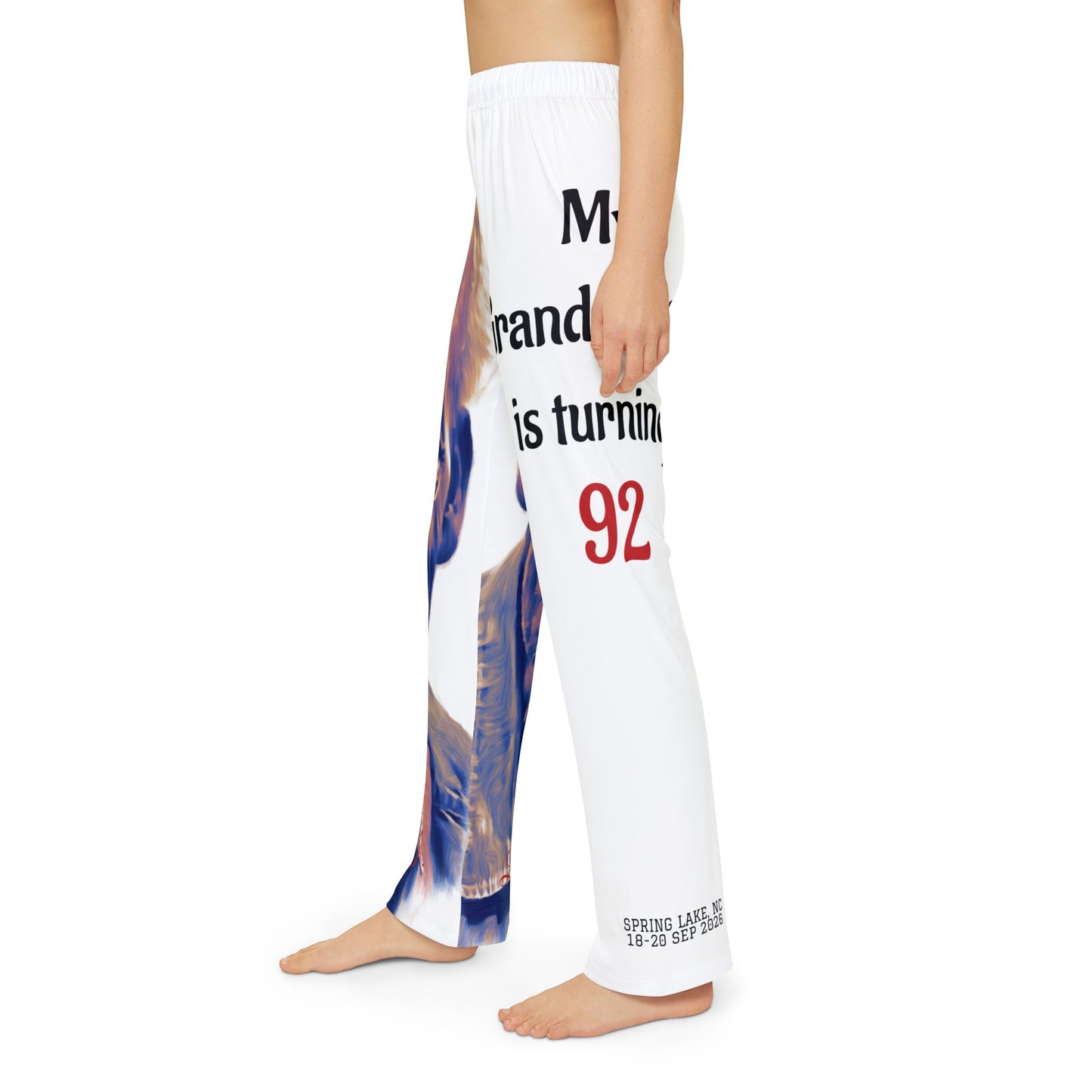 LeonJr92 Kids Lounge Pants - Personalized Grandparent Birthday Design (e.g., "My Grand Daddy is turning 92")