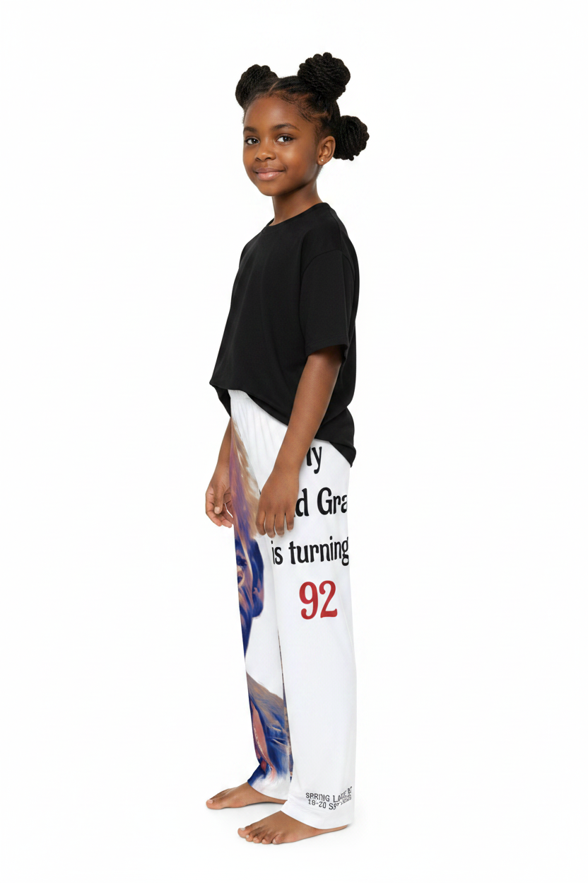 LeonJr92 Kids Lounge Pants - Personalized Grandparent Birthday Design (e.g., "My Grand Daddy is turning 92")